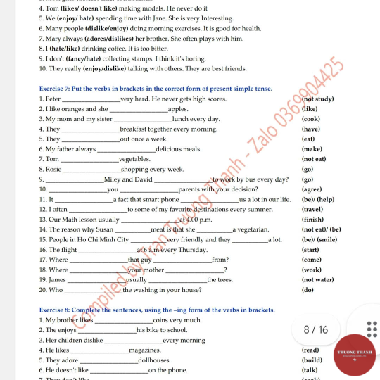 Bài Tập Bổ Trợ Tiếng Anh 7